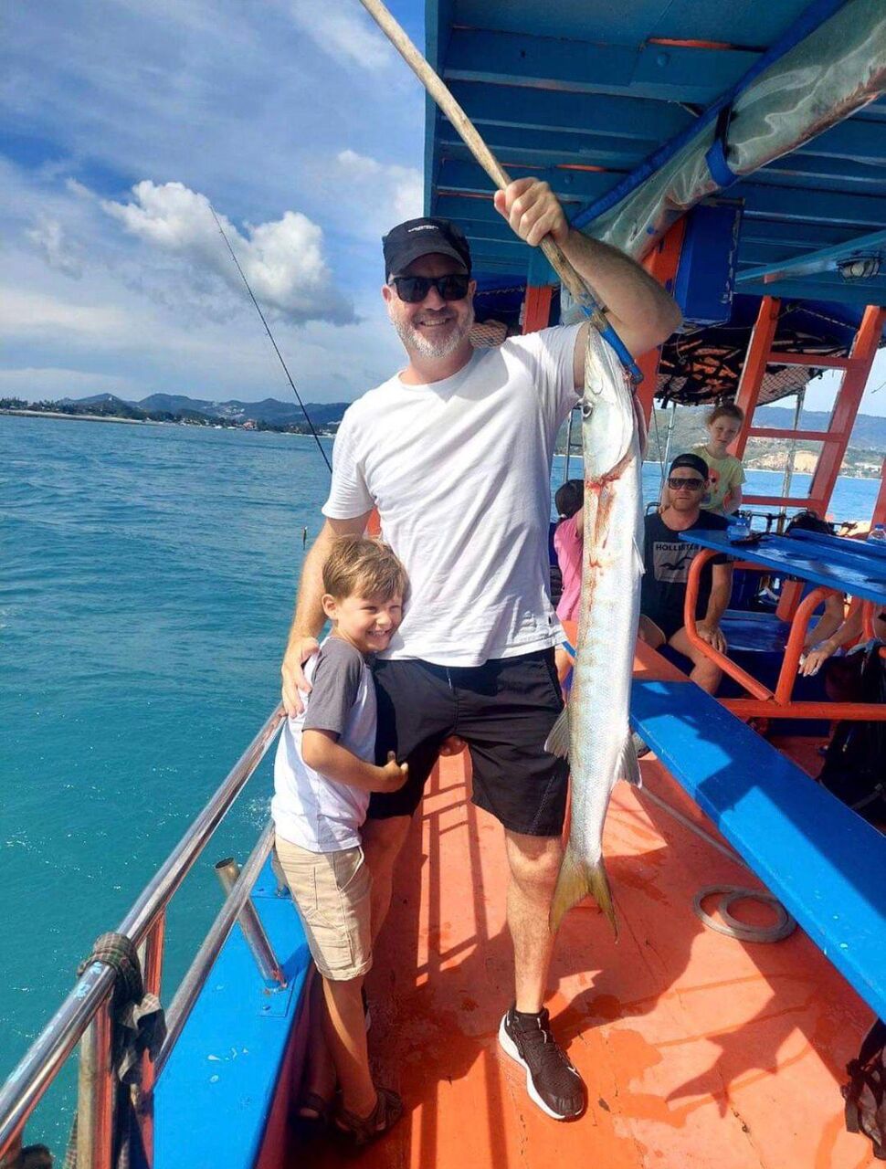 Father son fishing Koh Samui